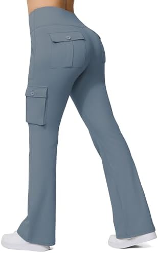 Flare Leggings with 6 Pockets in Blue