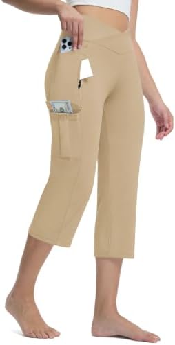 Non-Slip Cargo Capris with 5 Pockets 21" in Khaki