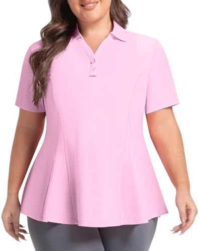 Plus Size Polo with Sunglasses Holder in Pink