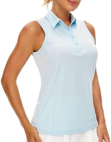 Sleeveless Collared Polo Tank in Blue