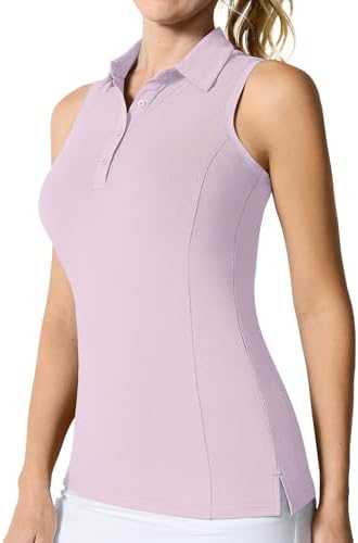 Sleeveless Collared Polo Tank in Pink