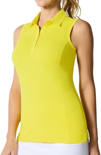 Sleeveless Collared Polo Tank in Yellow
