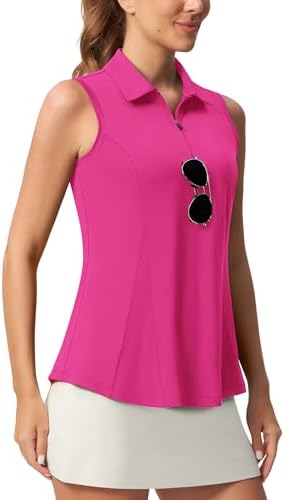 Sleeveless Peplum Polo in Hot Pink