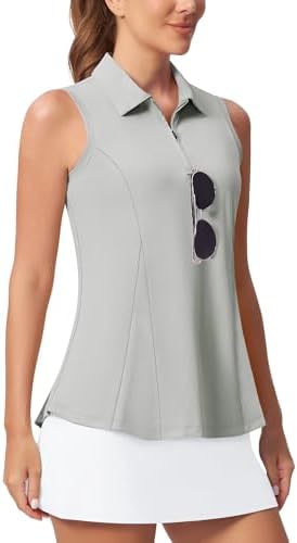 Sleeveless Peplum Polo in Light Gray