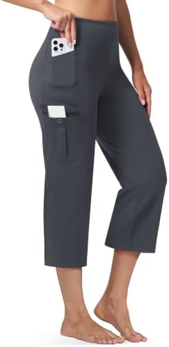 Straight Leg Cargo Capris 21" in Dark Gray