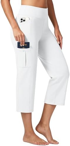 Straight Leg Cargo Capris 21" in White