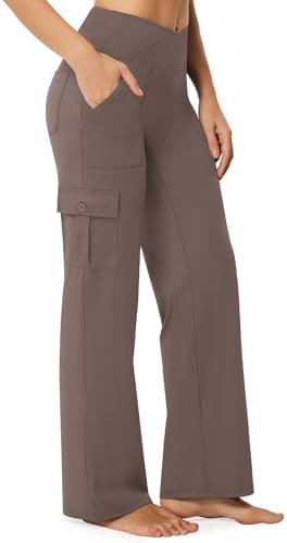 Wide Leg Cargo Pants with 6 Pockets in Taupe